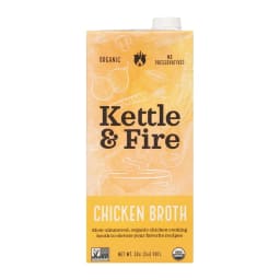 Kettle & Fire Low Sodium Chicken Broth, front of pack