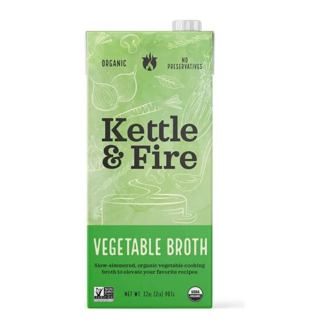 Kettle & Fire Organic Vegetable Broth, front of pack