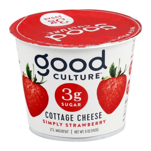 Good Culture Cottage Cheese Simply Strawberry, front of pack