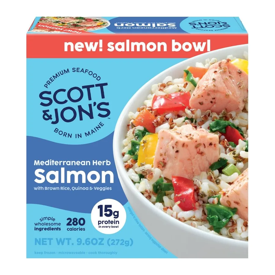 Scott & Jon’s Mediterranean Herb Salmon Bowl, front of pack