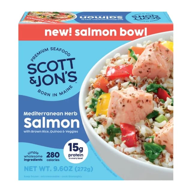 Scott & Jon’s Mediterranean Herb Salmon Bowl, front of pack