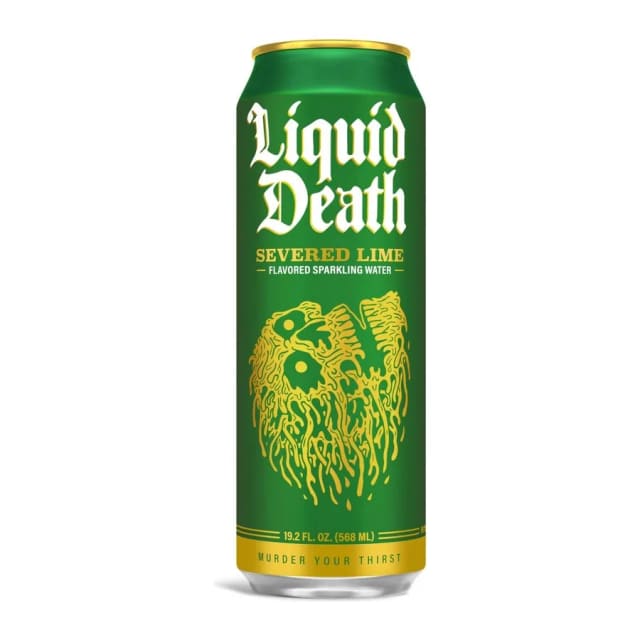Liquid Death Severed lime, front of pack