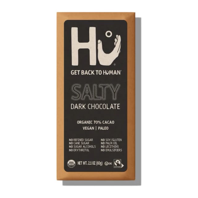 Hu Salty Dark Chocolate Bar, front of pack