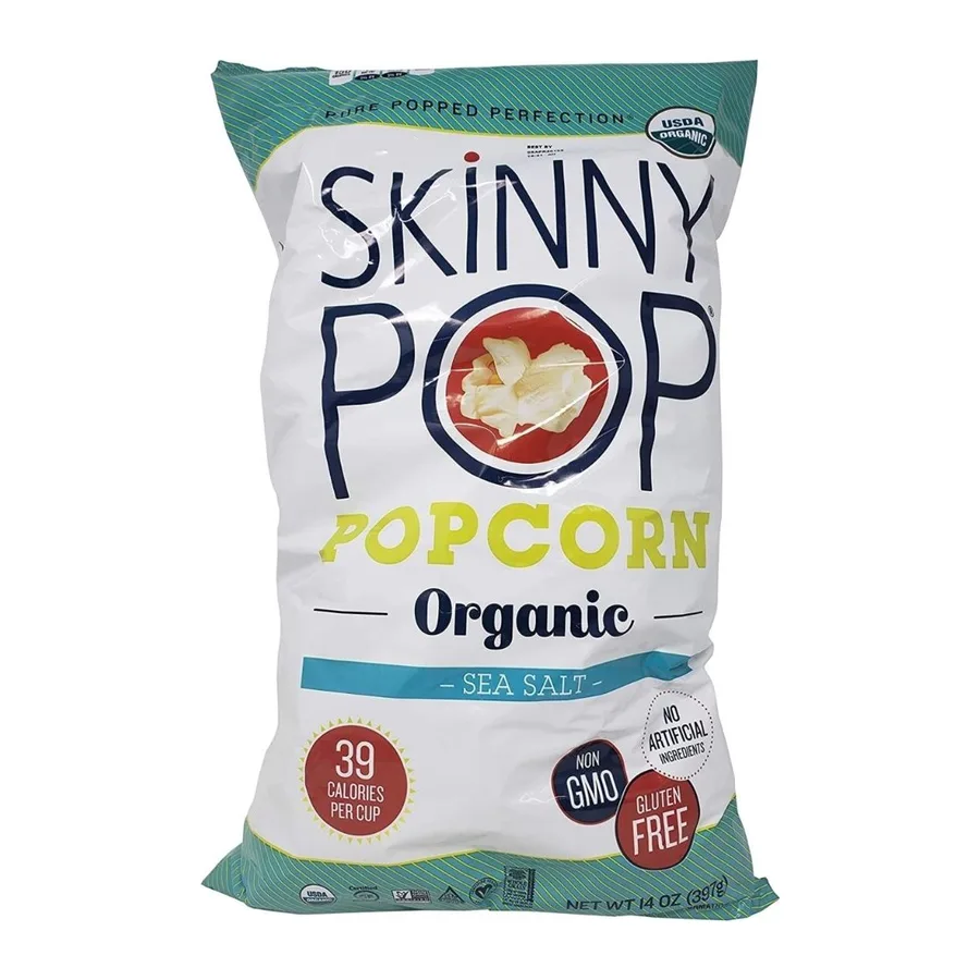 SkinnyPop Organic Popcorn, front of pack