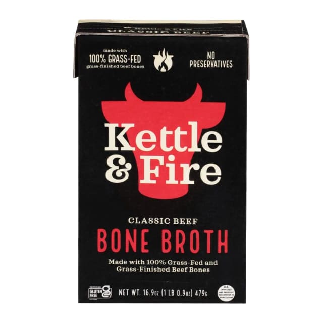 Kettle & Fire Beef Bone Broth, front of pack