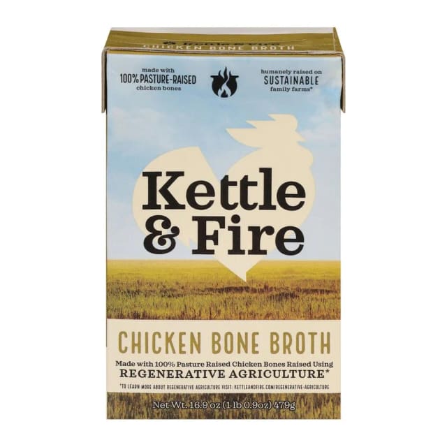 Kettle and Fire Regenerative Chicken Bone Broth, front of pack
