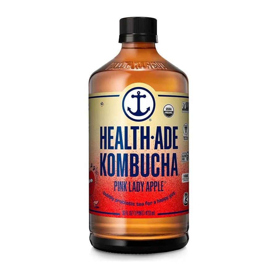 Health-Ade Organic Kombucha Pink Lady Apple, front of pack