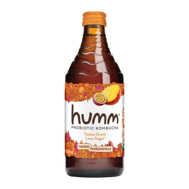 Humm Mango Passionfruit Kombucha, front of pack