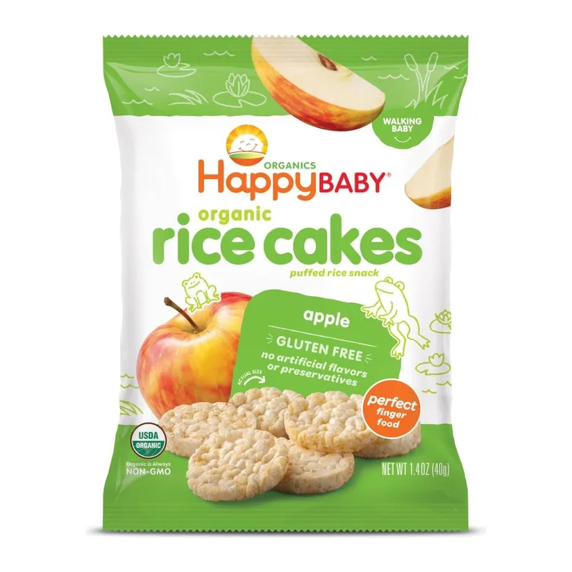 Happy Baby Organic Rice Cakes, Apple, front of pack