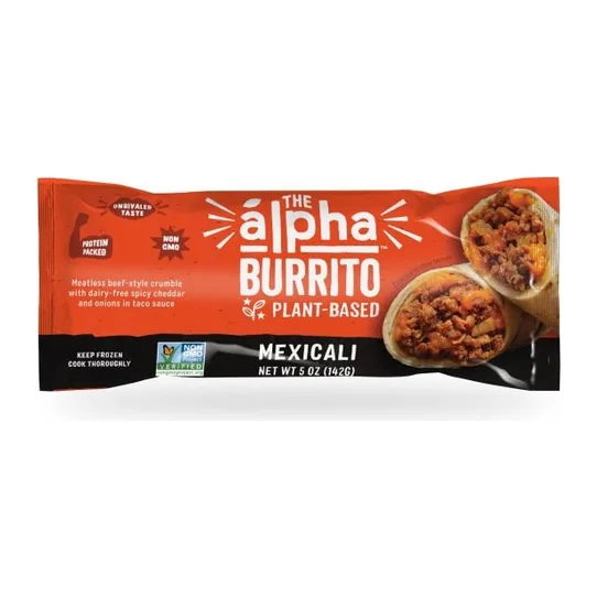 Alpha Foods Plant-Based Burrito Mexicali, front of pack