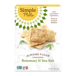 Simple Mills Rosemary & Sea Salt Almond Flour Crackers, front of pack