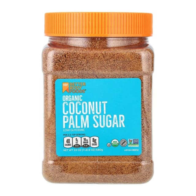 Better Body Foods Organic coconut palm sugar, front of pack