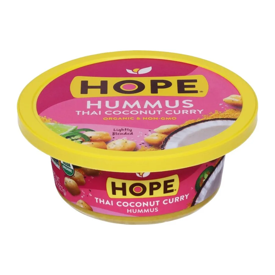 Hope Organic Thai Coconut Curry Hummus, front of pack