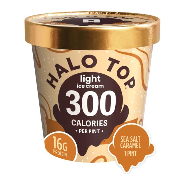 Halo Top Sea Salt Caramel Light Ice Cream, front of pack