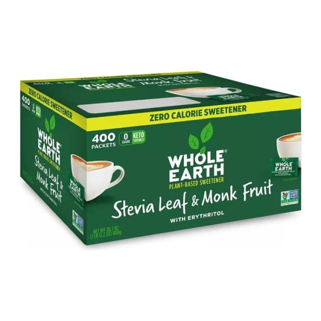 Whole Earth Sweetener Co. Stevia Leaf & Monk Fruit Natural Sweetener Blend, front of pack