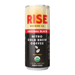 Rise Brewing Co. Original Black Nitro Cold Brew Coffee, front of pack
