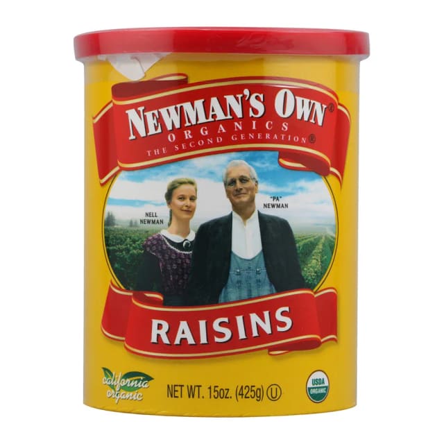 Newman's Own Organics, the Second Generation, Raisins, front of pack