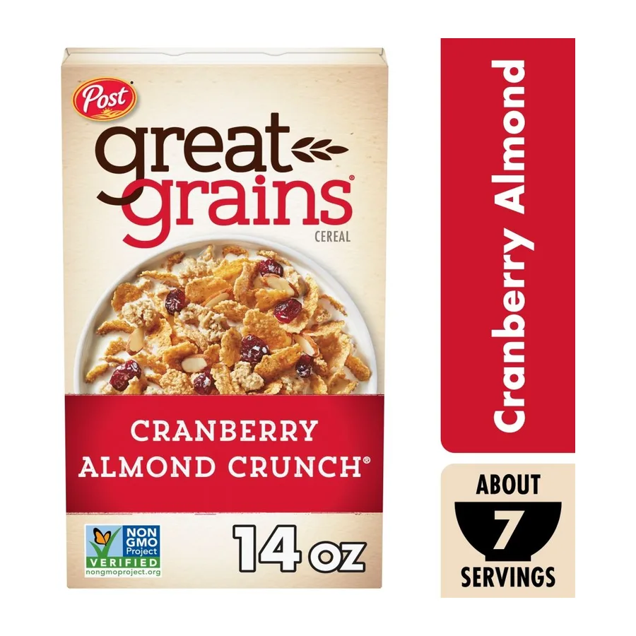 Great Grains Cereal Cranberry Almond Crunch, front of pack