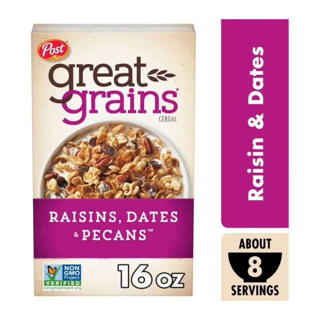 Great Grains Cereal Raisins, Dates, & Pecans, front of pack