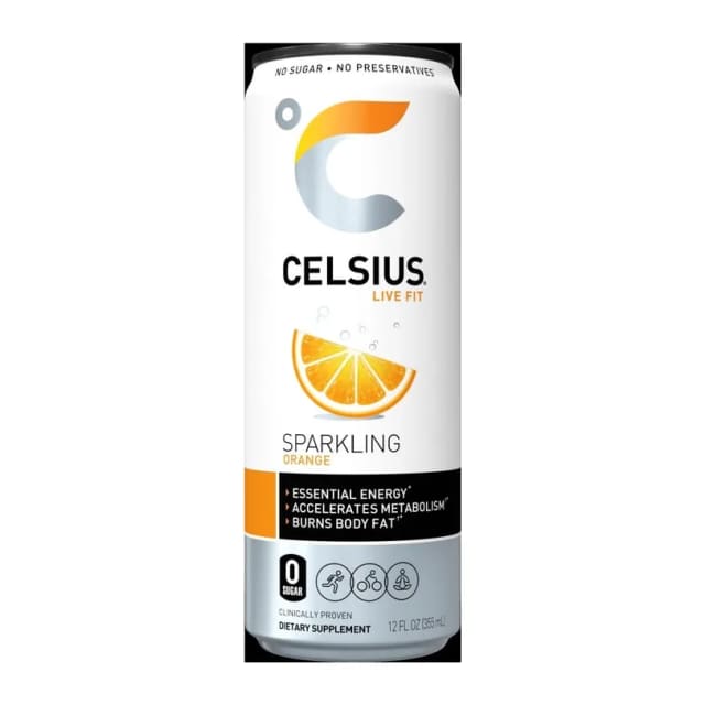 Celsius Sparkling Orange, front of pack