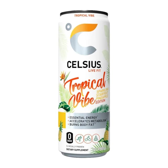 Celsius Tropical Vibe, front of pack