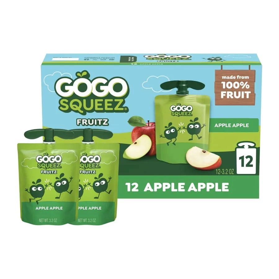 Gogo Squeez Apple Apple Fruit On The Go, front of pack