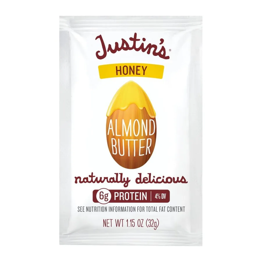 Justin's Honey Almond Butter Squeeze Packs, front of pack