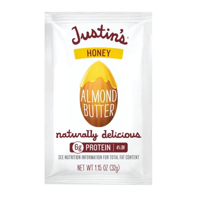 Justin's Honey Almond Butter Squeeze Packs, front of pack