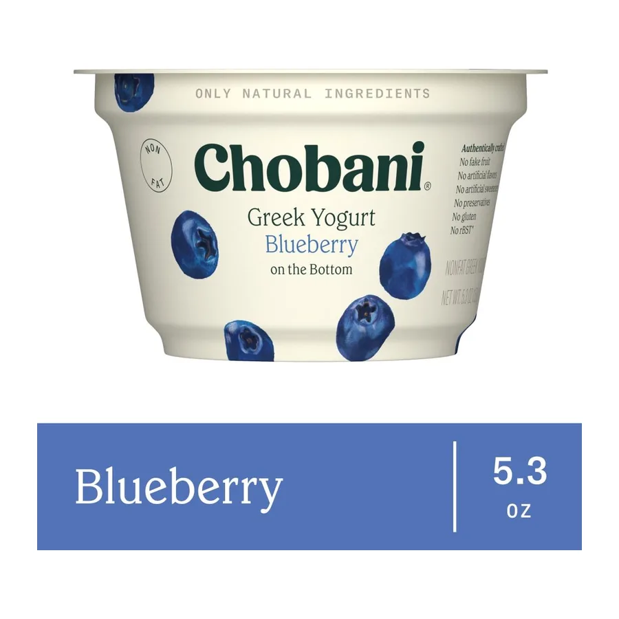 Chobani Blueberry Greek Yogurt, front of pack