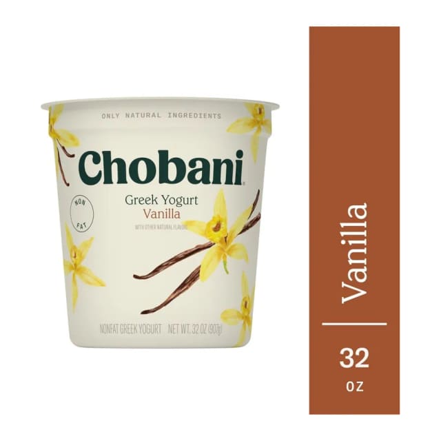 Chobani Vanilla Greek Yogurt, front of pack