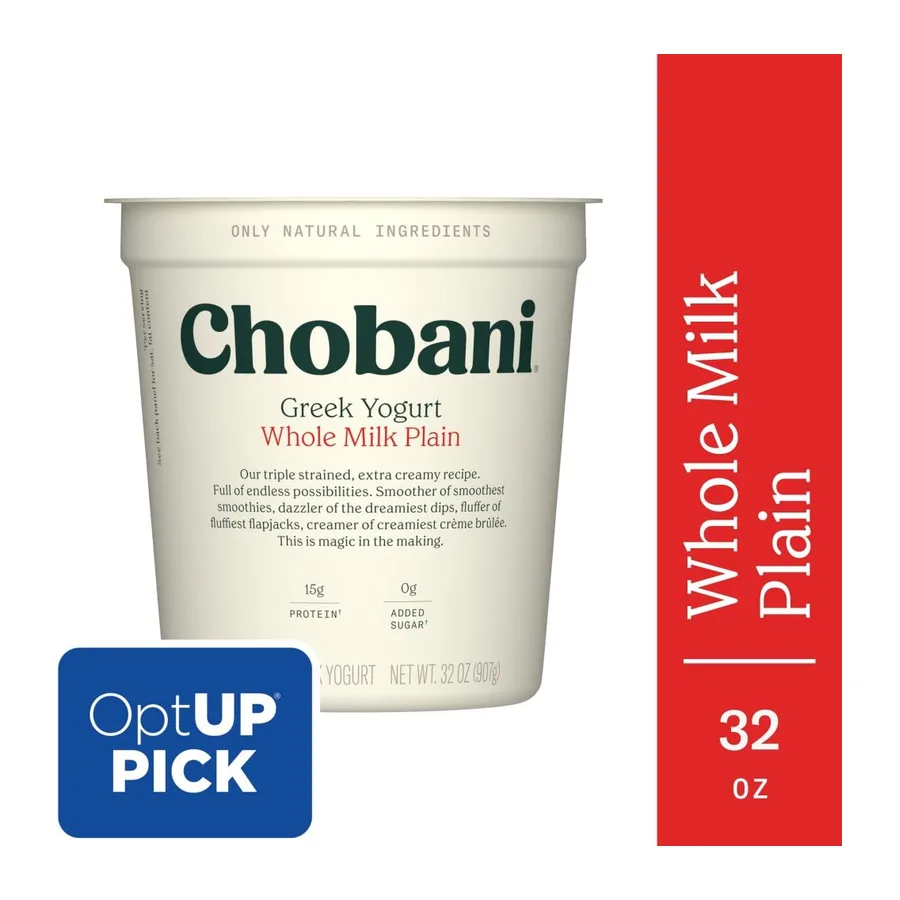 Chobani Greek Yogurt whole Milk, front of pack