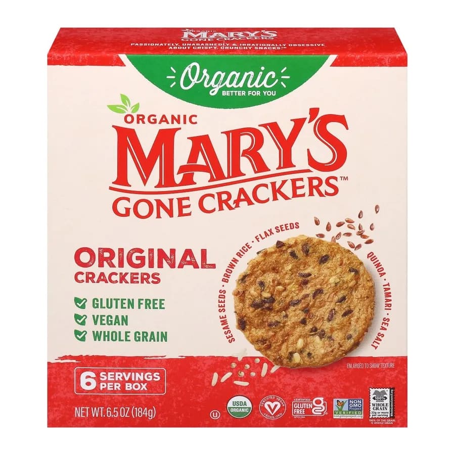 Mary's Gone Crackers Original Crackers, front of pack