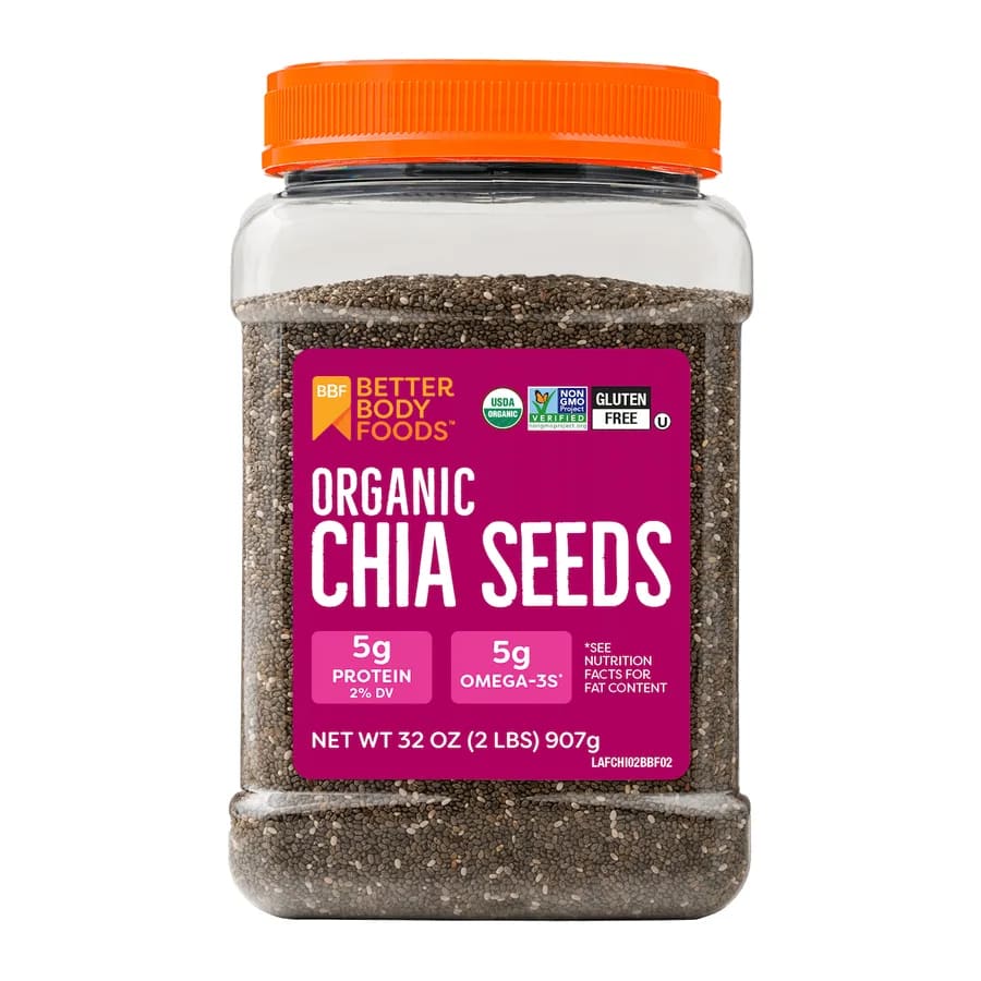 Betterbody Foods Organic Chia Seeds, front of pack