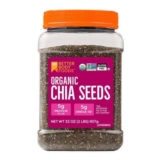 Betterbody Foods Organic Chia Seeds, front of pack