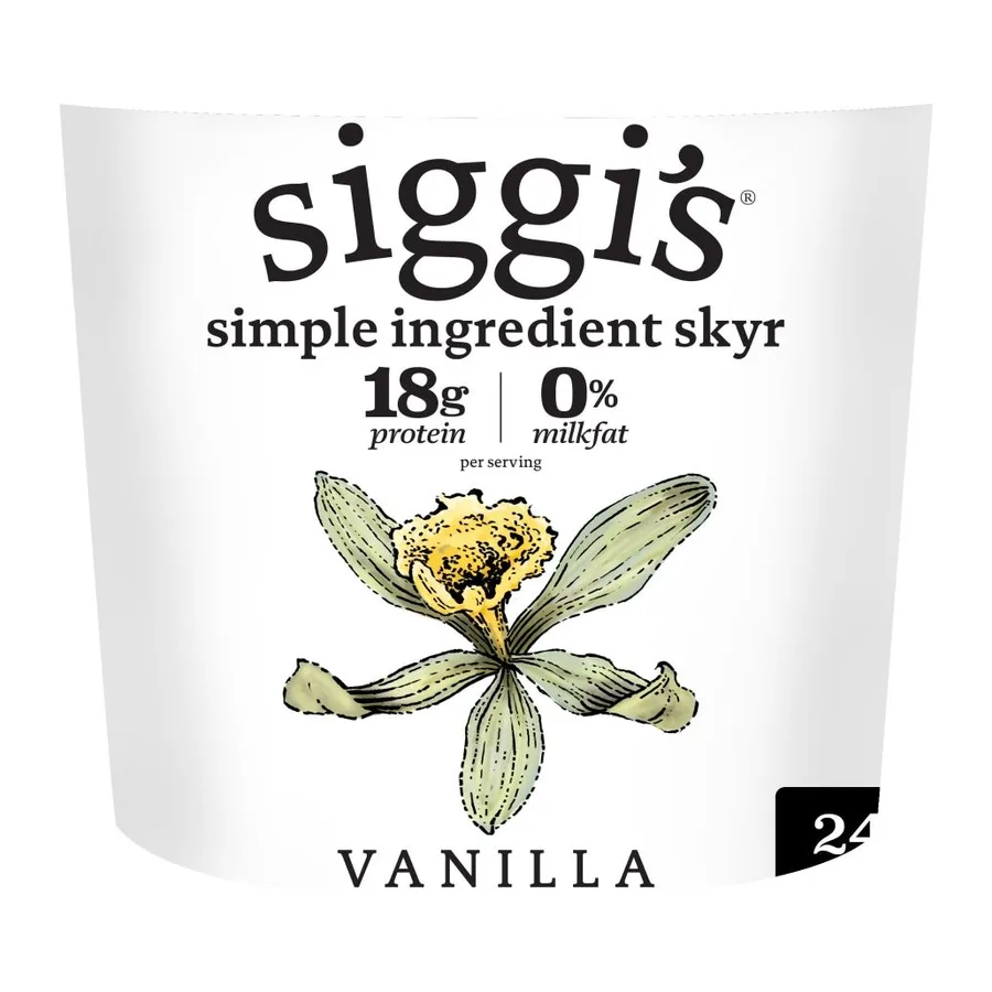 Siggi's Vanilla skyr icelandic-style strained non-fat yogurt, front of pack