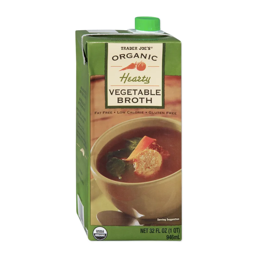 Trader Joe's Organic Hearty Vegetable Broth, front of pack