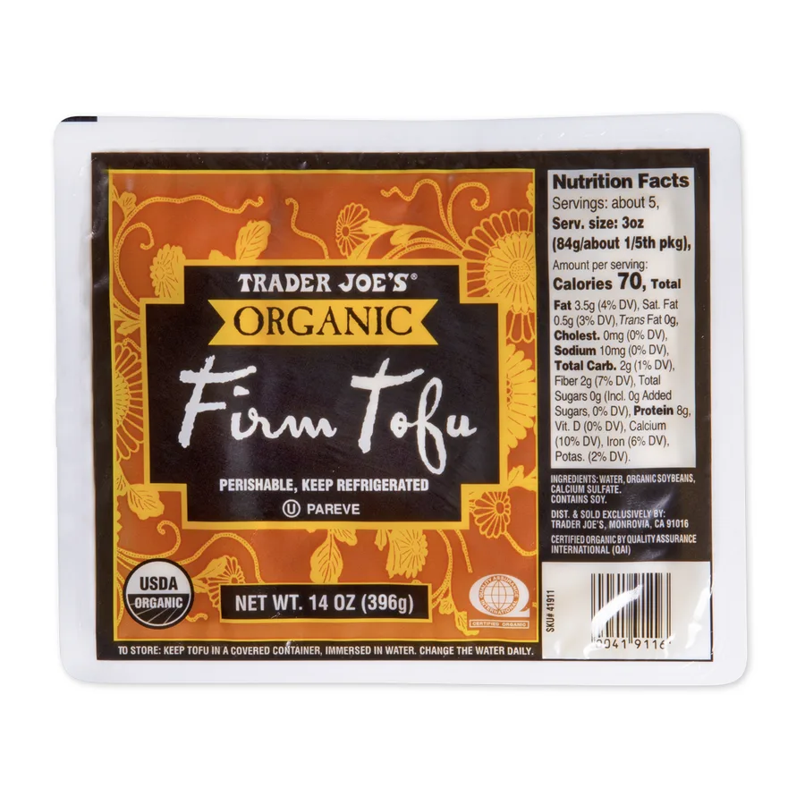 Trader Joe's Organic firm tofu, front of pack