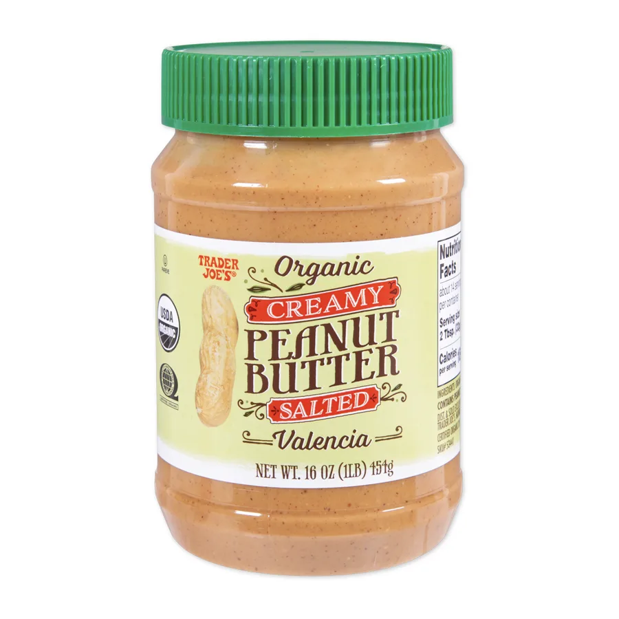 Trader Joe's Organic Creamy Peanut Butter Salted Valencia, front of pack