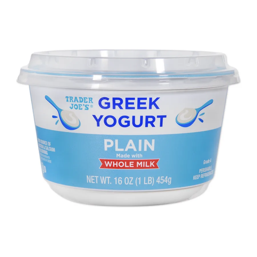 Trader Joe's Plain Greek whole milk yogurt, front of pack