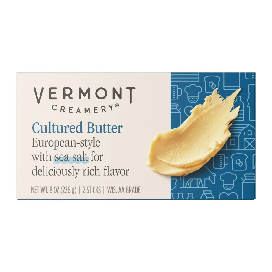 Vermont Creamery Sea Salt Cultured Butter, front of pack
