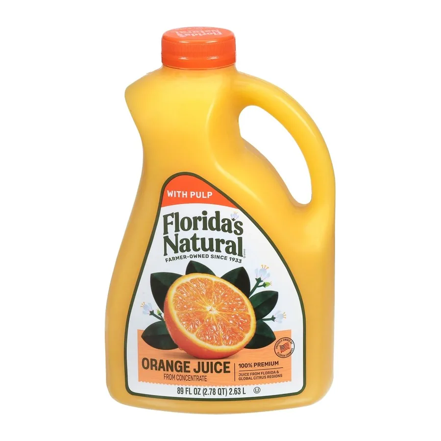 Florida's Natural No Pulp 100% Premium Orange Juice From Concentrate Pasteurized, front of pack