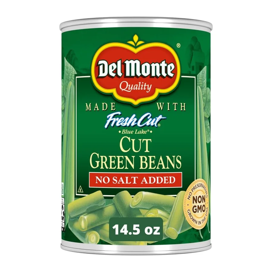 Del Monte Cut green beans, front of pack