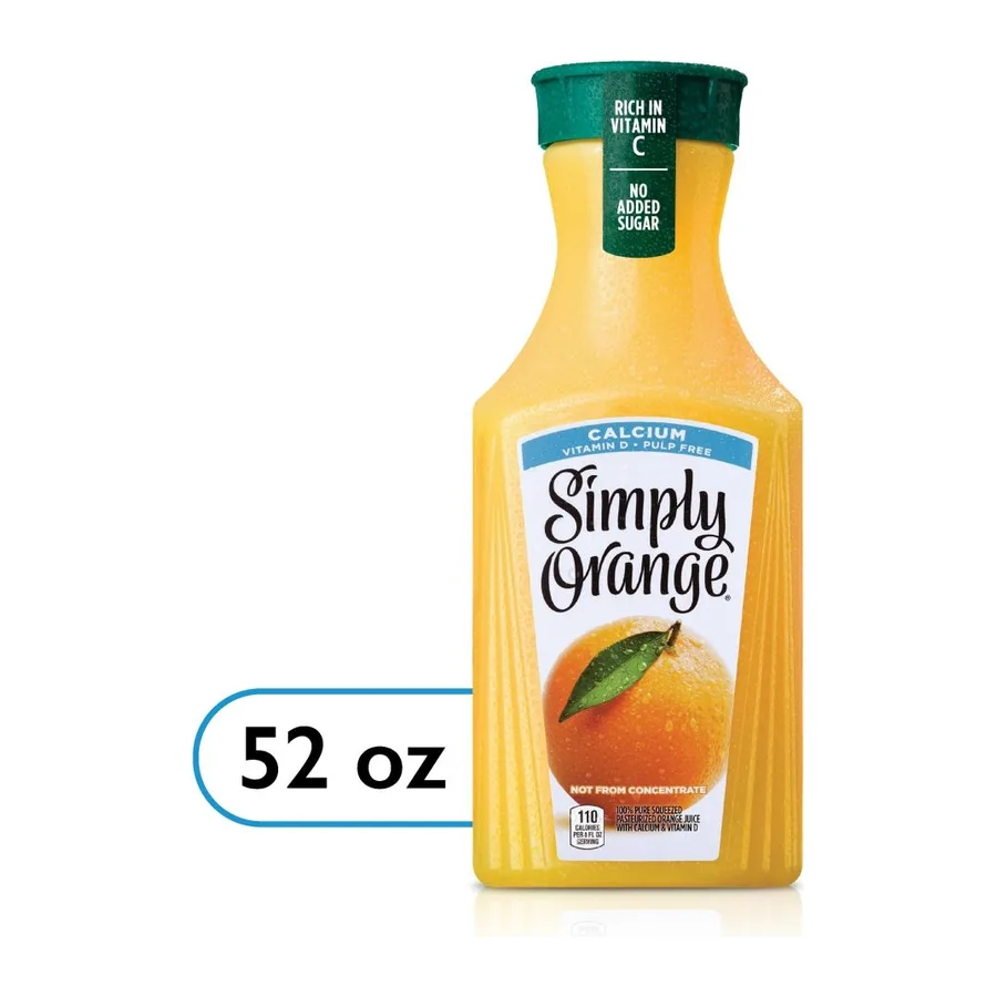 Simply Orange Pulp Free With Calcium And Vitamin D, front of pack
