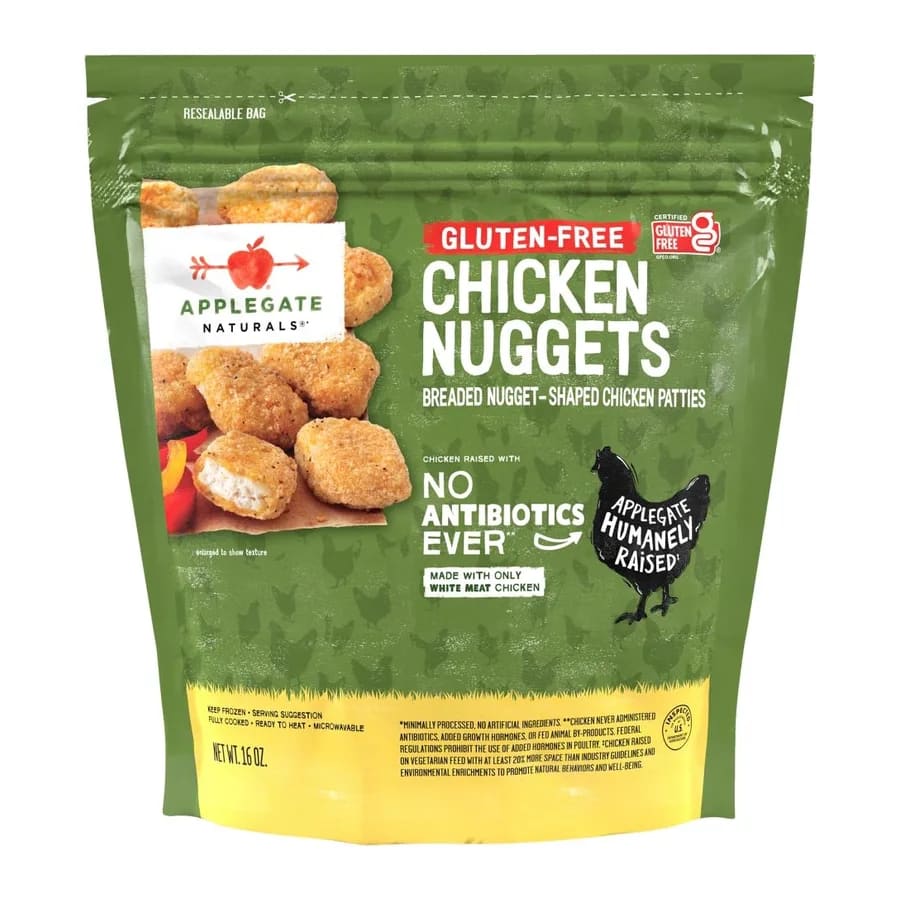 Applegate White meat chicken nuggets, front of pack