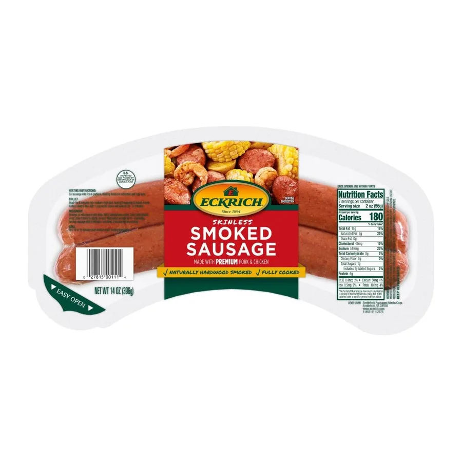 Eckrich Skinless Smoked Sausage, front of pack
