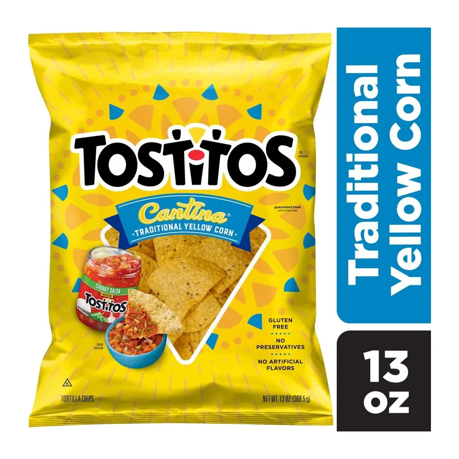 Tostitos Cantina Yellow Corn Chips, front of pack