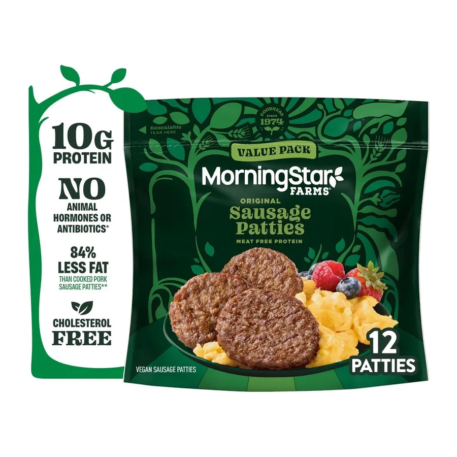 Morningstar Farms Original frozen sausage patties, front of pack