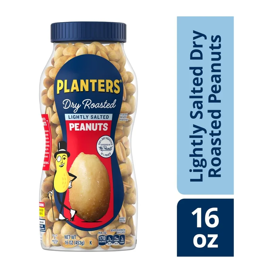 Planters Lightly salted dry roasted peanuts, front of pack