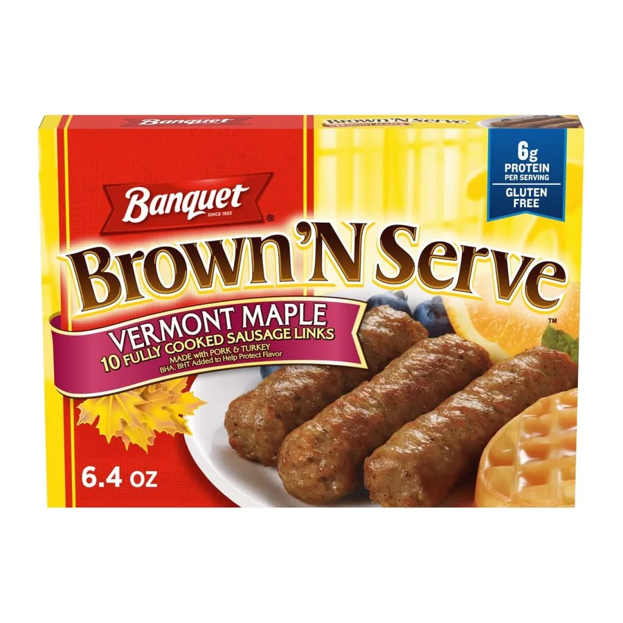 Banquet Brown N Serve Maple Sausage Links, front of pack