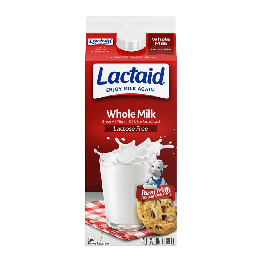 Lactaid 100% Lactose Free Whole Milk, front of pack